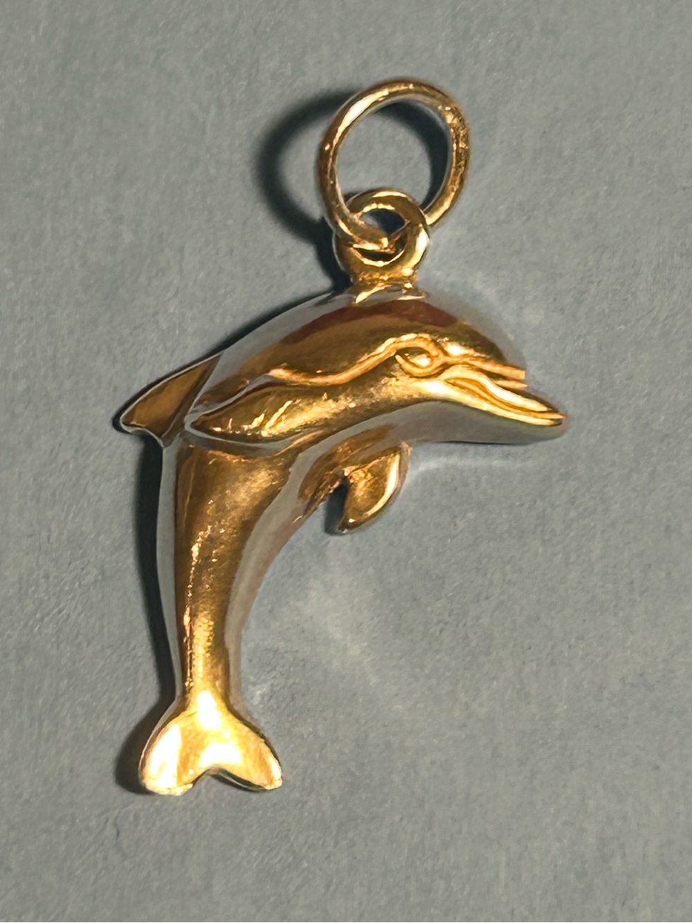 Dolphin 925. Sterling Silver Stamped Pendant.